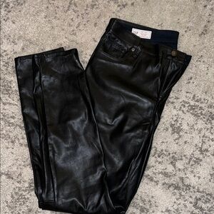 GAP Black Faux Leather Slim Pants